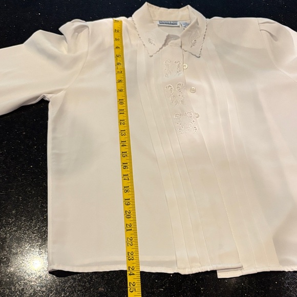 Vintage Christie & Jill Petite Elegant White Long Sleeve Blouse - Picture 10 of 10